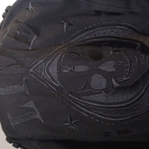 Men's Affliction peacoat "LIVE" Black wool blend Embroidered Back EUC XL - Picture 2 of 11